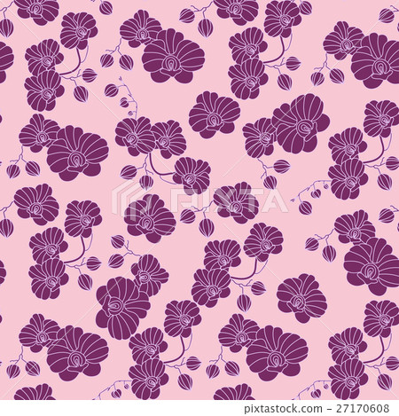 Vector seamless pattern with orchids. 27170608