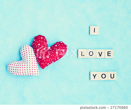Two hearts with I love you message in tiles Two hearts with I love you message in tiles 27170860