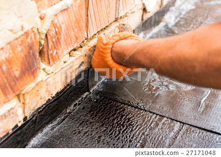Installation of roll  waterproofing 27171048