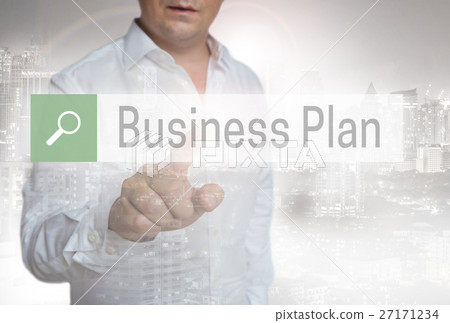 Businessplan Browser touchscreen is operated by man Businessplan Browser touchscreen is operated by man 27171234