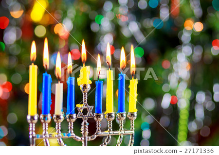 jewish holiday Hanukkah menorah traditional candle jewish holiday Hanukkah menorah traditional candle 27171336