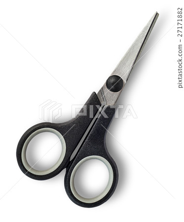 Closed small scissors with black handles Closed small scissors with black handles 27171882