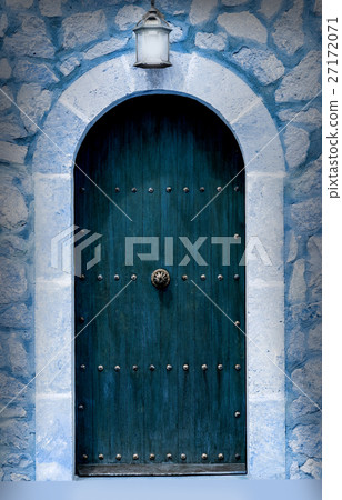 closed wooden door. 27172071