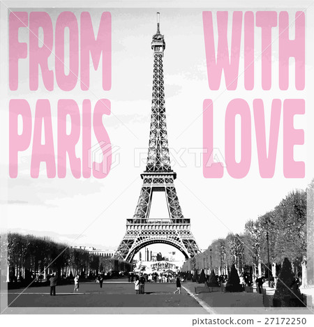 From Paris with Love - Romantic card with quote 27172250