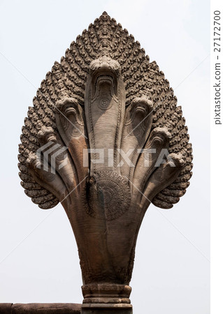 Restored Naga statue of West attendant at Angkor Wat 27172700