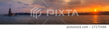 Maiden's Tower in Istanbul,panorama of a sunset. Maiden's Tower in Istanbul,panorama of a sunset. 27175486