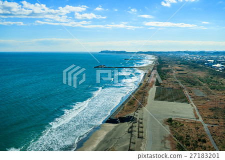 Aerial view of Ichinomiya Beach area near Chiba prefecture Ichinomiya 27183201