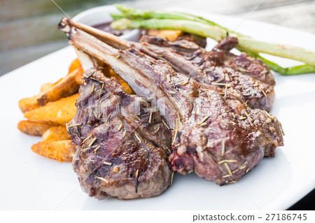 Grilled lamb chop steak Grilled lamb chop steak 27186745