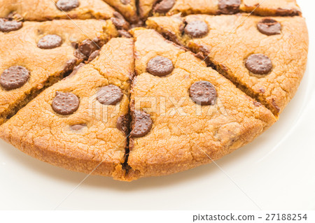 Chocolate brownies cake in white plate 27188254