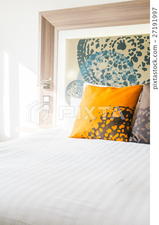 Beautiful pillow on bed Beautiful pillow on bed 27191997