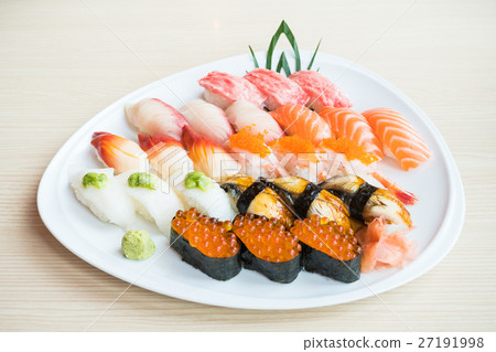 Sushi in white plate Sushi in white plate 27191998