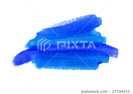 Bright blue watercolor blot on white background Bright blue watercolor blot on white background 27194253