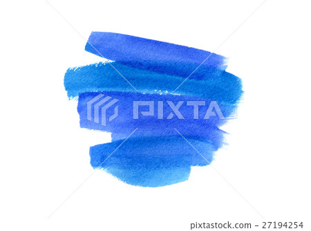 Bright blue watercolor blot on white background Bright blue watercolor blot on white background 27194254