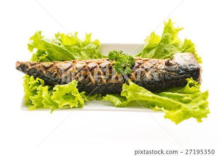 圖庫照片: grilled saba fish with sweet sauce