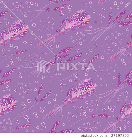 Vector seamless pattern with hand drawn lavender - Stock Illustration ...