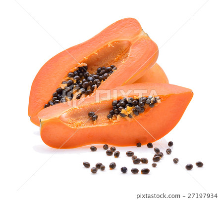 papaya isolated on a white background papaya isolated on a white background 27197934
