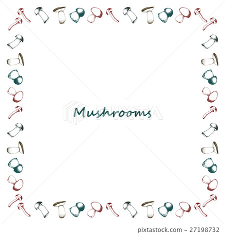 Mushrooms arranged in frame 27198732