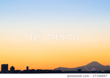 Funabashi Sannose Seaside Park富士山和日落景觀(千葉縣船橋市) Funabashi Sannose Seaside Park富士山和日落景觀(千葉縣船橋市) 27198947