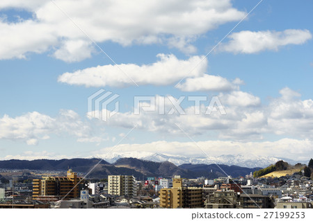 Sendai shi Taihachi-ku Nagamachi Nan Nishiga Yagi-yama direction The skyline and the snowy landscape of Zaozan Sendai shi Taihachi-ku Nagamachi Nan Nishiga Yagi-yama direction The skyline and the snowy landscape of Zaozan 27199253