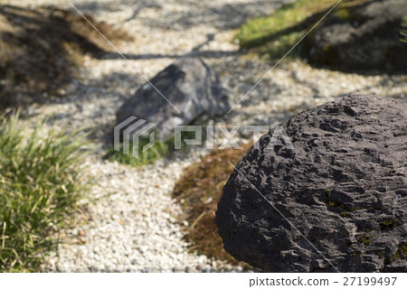 A stone of a Japanese garden that was cleanly maintained A stone of a Japanese garden that was cleanly maintained 27199497