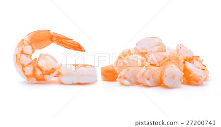Cooked shrimps isolated on white background. 27200741