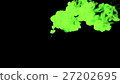 green ink drop in water on a black background for 27202695