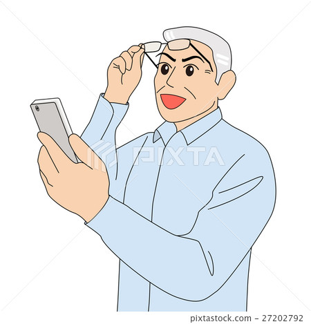 Watch smartphone _ gray hair _ older man 27202792