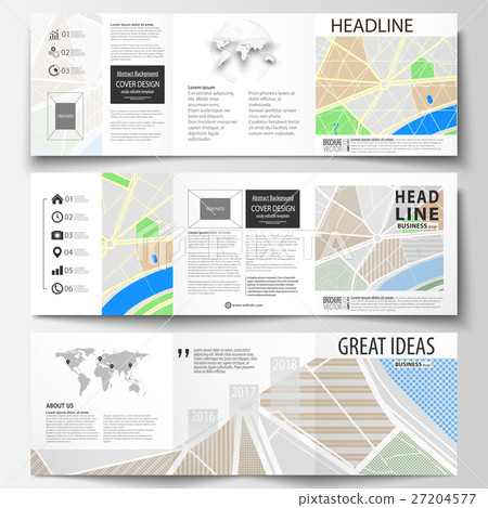 Set of business templates for square tri fold Set of business templates for square tri fold 27204577