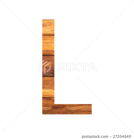 English alphabet with old wood texture. 27204849