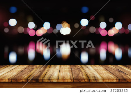 Empty wooden table with abstract light background. Empty wooden table with abstract light background. 27205285