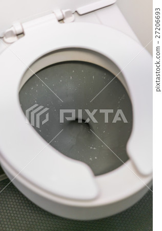 Aircraft lavatory toilets aboard a jetliner airplane . 27206693