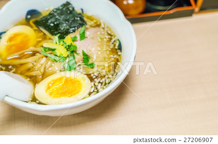 Japanese ramen noodle on table Japanese ramen noodle on table 27206907