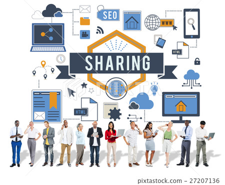 Sharing Online Networking Connection Concept 27207136