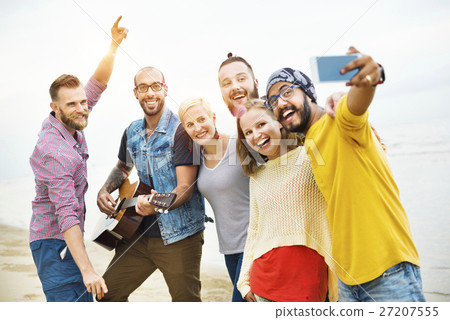 Group Of People Taking Pictures Concept 27207555