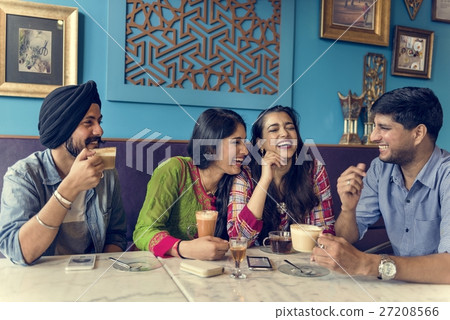 Indian Ethnicity Drinking Cafe Break Coffee Tea Concept Indian Ethnicity Drinking Cafe Break Coffee Tea Concept 27208566