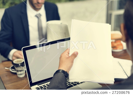 Layerspace Business Men Working Outdoors Concept 27208676