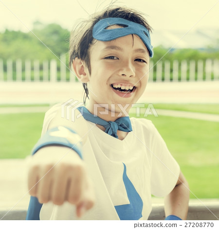 Superhero Boy Imagination Freedom Happiness Concept Superhero Boy Imagination Freedom Happiness Concept 27208770