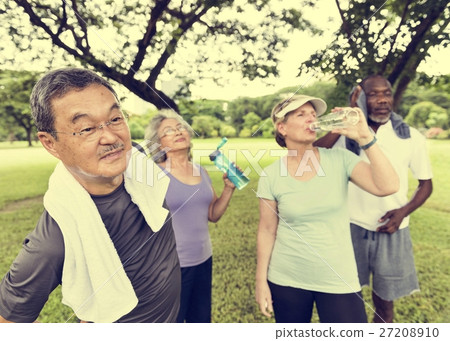 Senior Group Friends Exercise Relax Concept 27208910