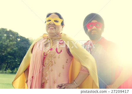 Indian Couple Superheroes Love Concept 27209417