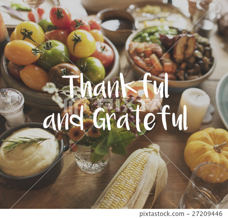 Thnaksgiving Blessing Celebrating Grateful Meal Concept 27209446