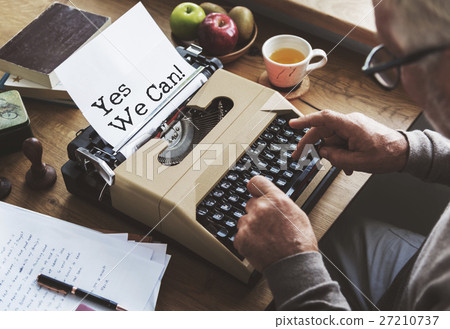 Journalism Working Typewriting Workspace Concept 27210737