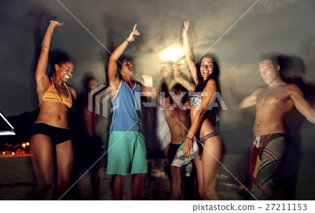Beach Dancing Party Vacation Bikini Cheerful Concept 27211153