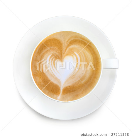 Top view latte art coffee 27211358