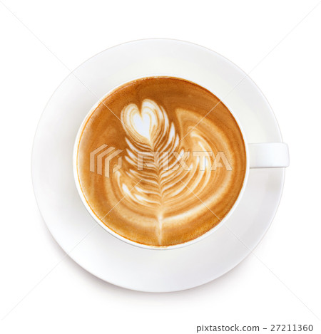 Top view latte art coffee 27211360