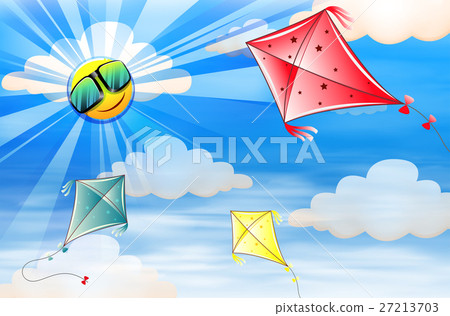 Kites flying in the sky 27213703
