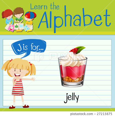 Flashcard letter J is for jelly 27213875