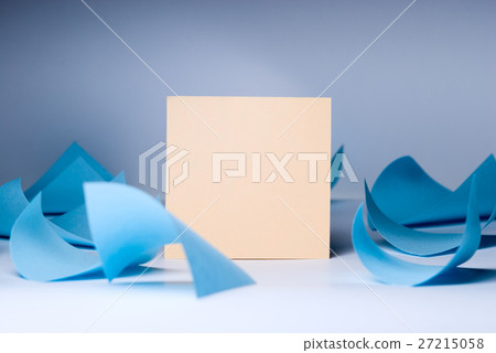 Yellow blank sheet for records amid swirling blue Yellow blank sheet for records amid swirling blue 27215058