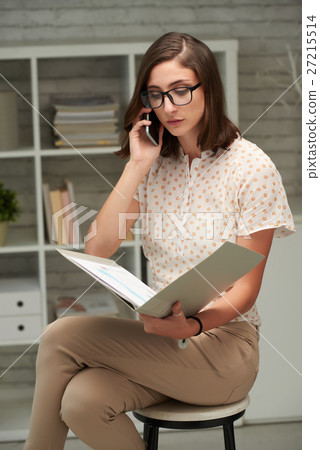 Talking on phone Talking on phone 27215514