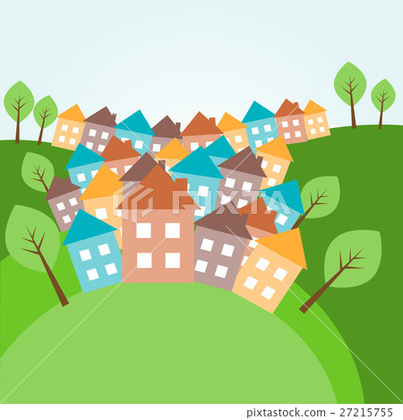 Hilly landscape with houses Hilly landscape with houses 27215755
