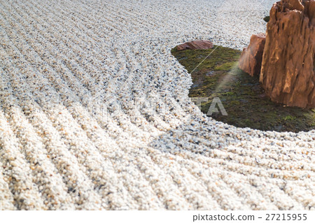 Zen gardens typically contain gravel and stones Zen gardens typically contain gravel and stones 27215955